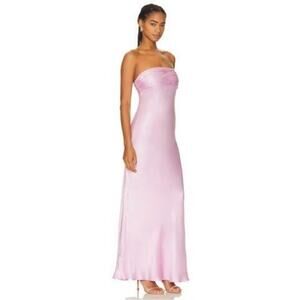 Shona Joy La Lune Strapless Ruched Bodice Maxi Dress in Peony NWT